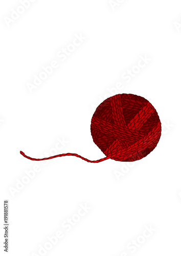 Red wool ball for yarn