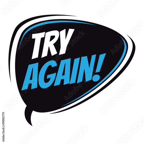 try again retro speech bubble