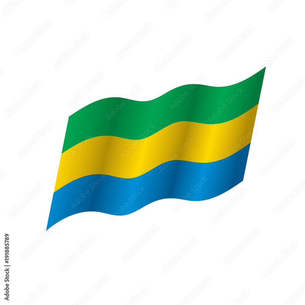 Gabon flag, vector illustration