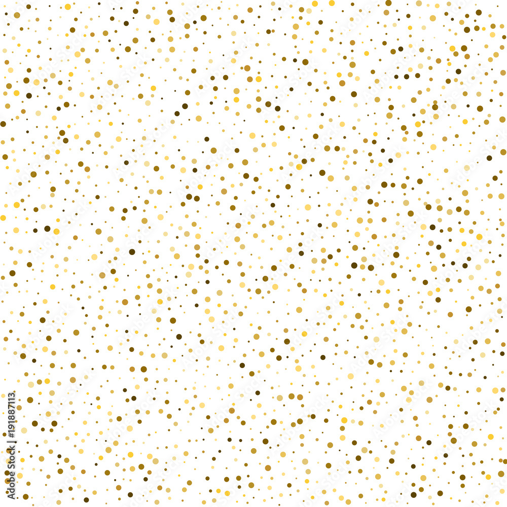 Gold glitter background polka dot vector illustration