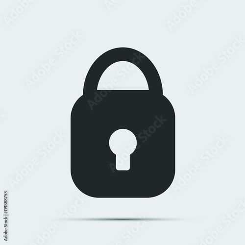 symbol padlock black icon on white background.vector illustration