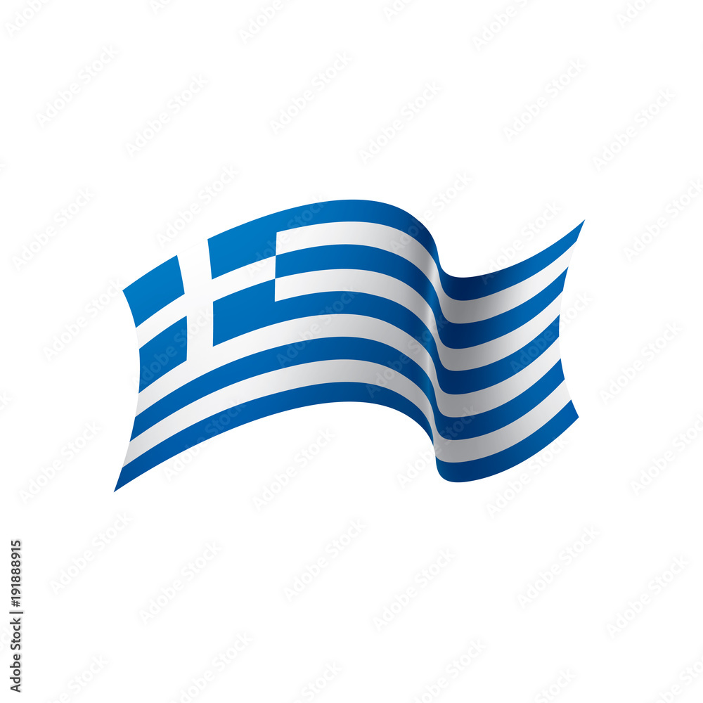 Obraz premium Greece flag, vector illustration