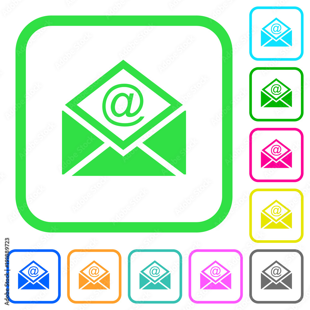 Open mail with email symbol vivid colored flat icons Open mail with email symbol vivid colored flat icons