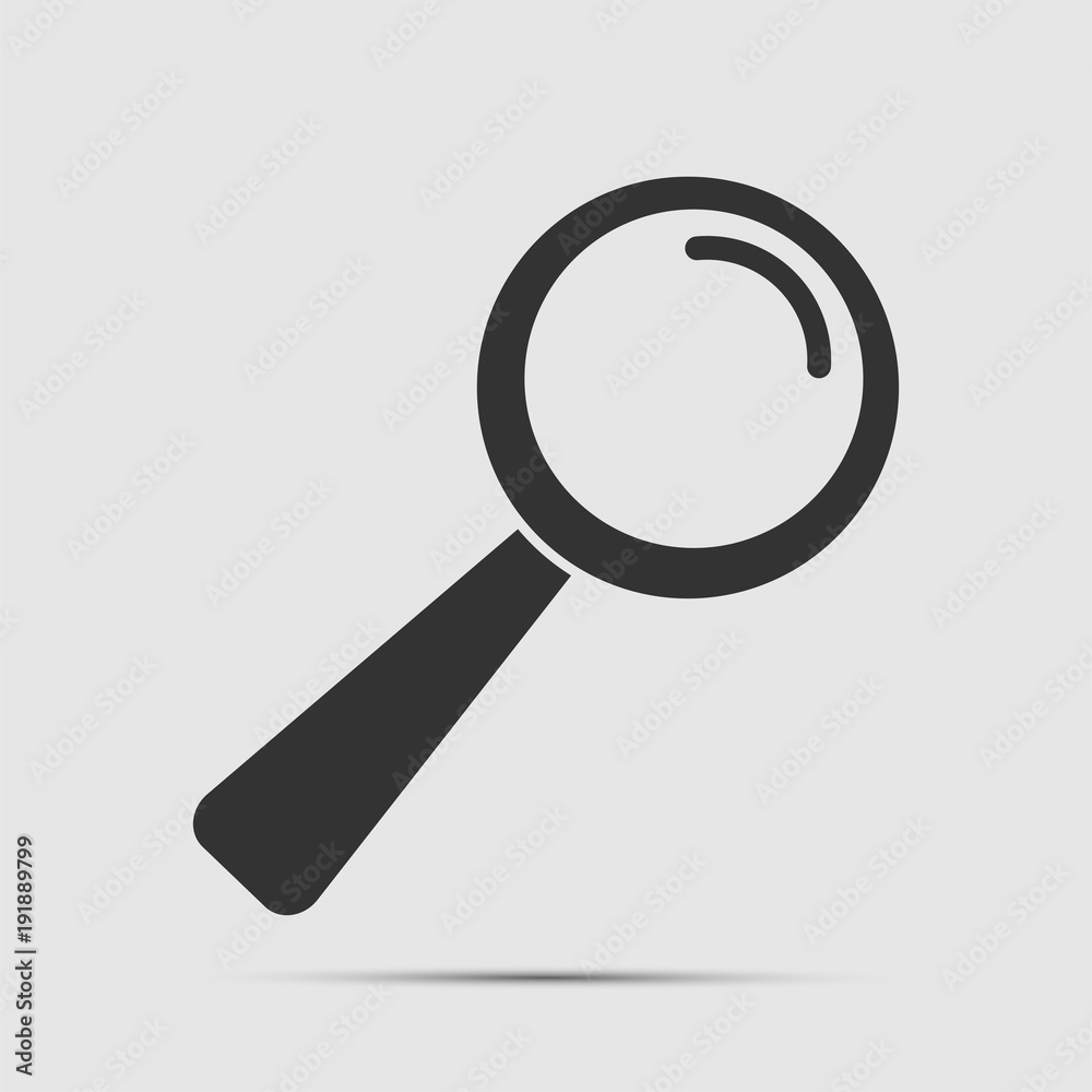 Magnifying glass black icon on white background. Magnifying glass black icon on white background.