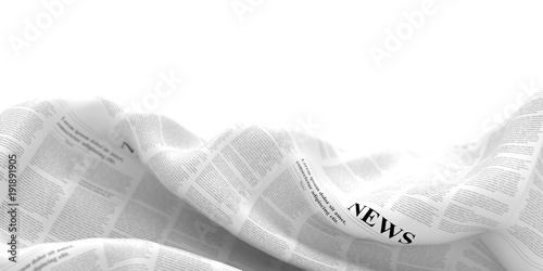 Abstract newspaper in a fluid shape, 3d rendering photo