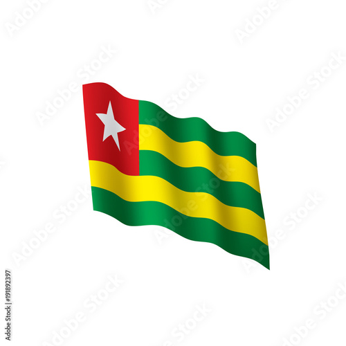 togo flag, vector illustration