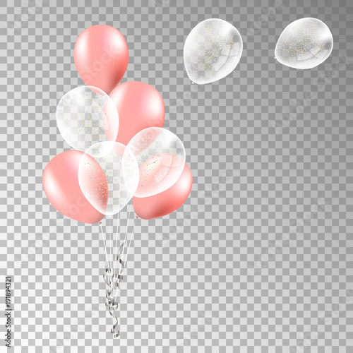 Pink Balloons on a transparent background