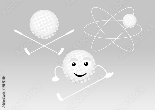 Golf icon set on gradient background