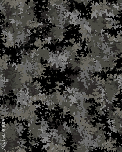 Digital fashionable camouflage pattern, fashion design. Seamless illustration