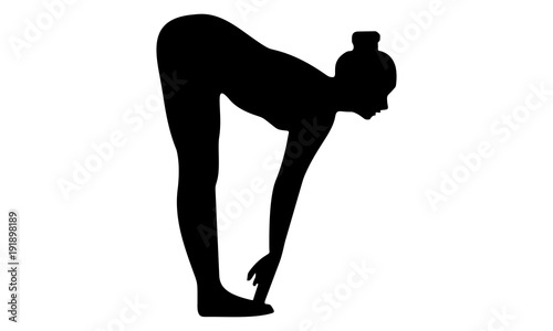  picture of a young woman's silhouette of yoga and fitness
