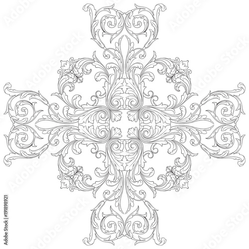 Vector baroque ornament in victorian style