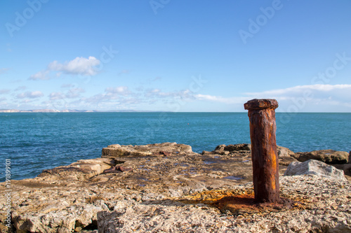 Rusted Post on Coast © Ben