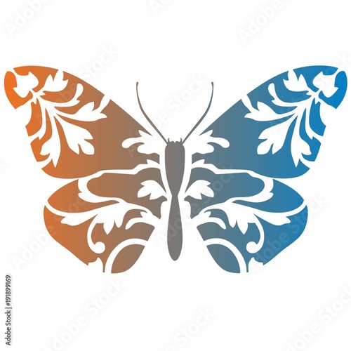Butterfly stencil art gradient