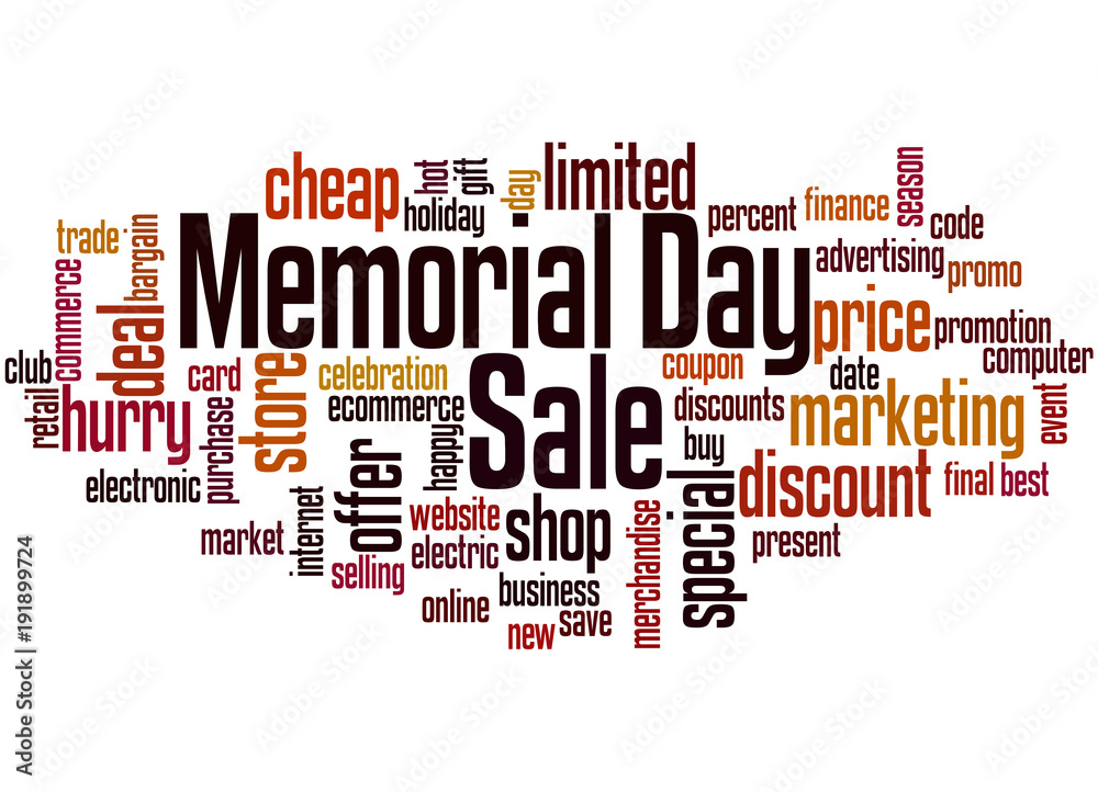 Memorial day sale word cloud concept 4