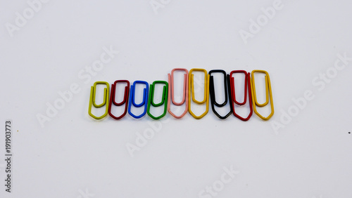 Paper clips isolated on white background