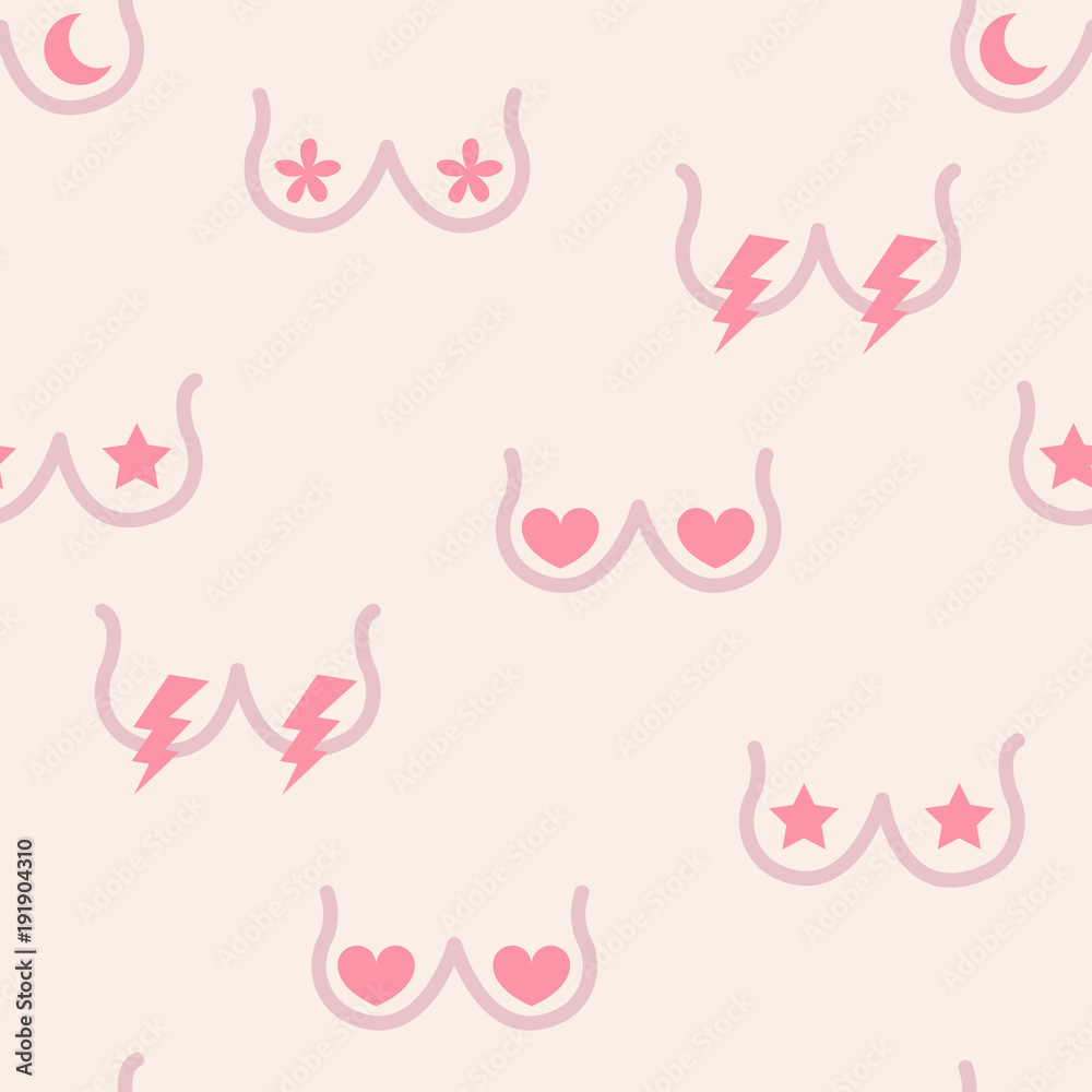 Fototapeta premium Seamless pattern with breast vector illustration