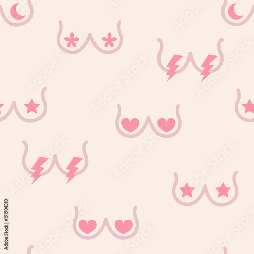 Seamless pattern with breast vector illustration