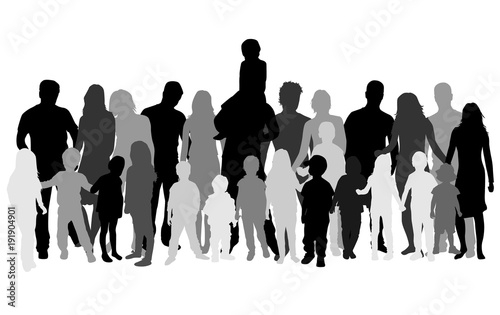 Vector silhouette of family.