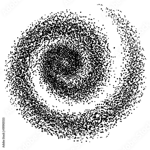 Spiral vector Illustration. Abstract swirl form with dots. Tornado vector illustration. Top view. Spiral background. Business spiral backdrop. Technology design element. Swirl background