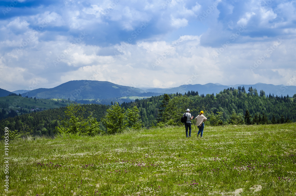 summer hike in the Carpathian mountains