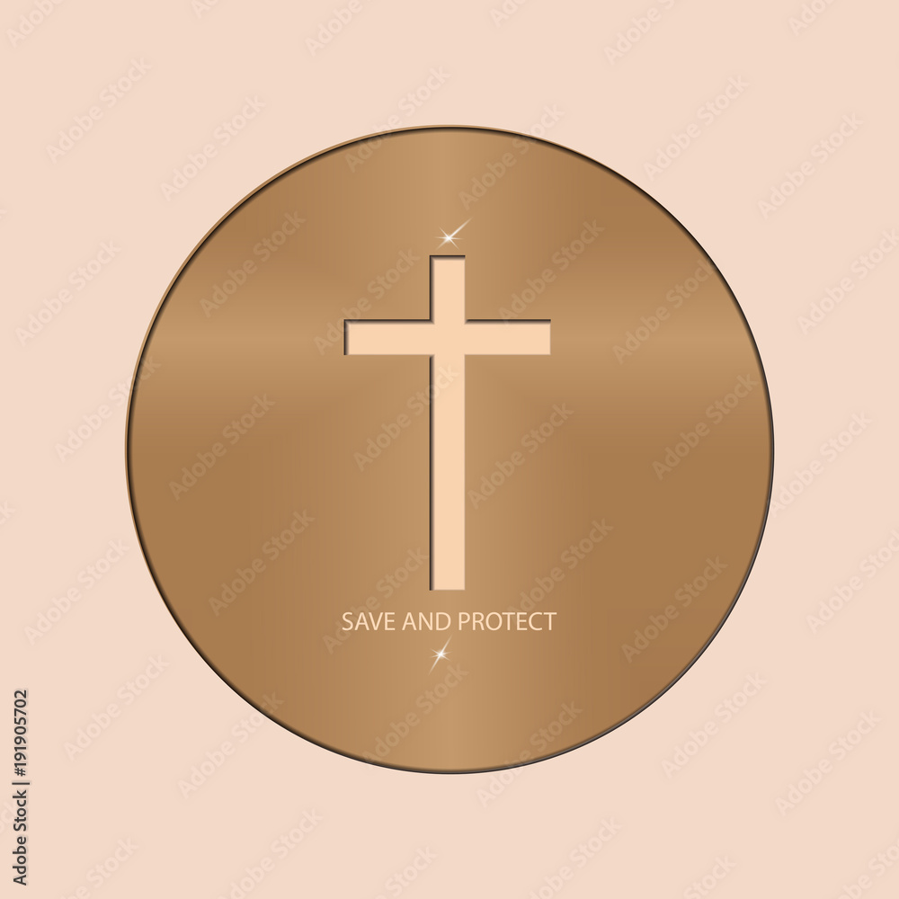 Logo crown of thorns.
Logo with the Christian cross in the circle. Religious symbols speak to us about the sacrifice of Jesus Christ.