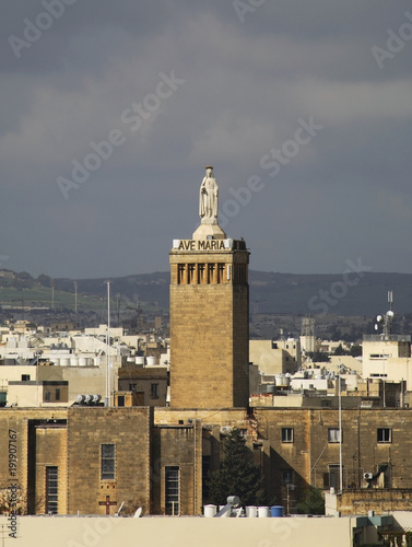 Panoramic view near Floriana and church. Malta