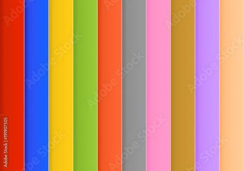 Colorful background consisting of color rectangle in a row next to each other. Mosaic of geometric elements. Rainbow vertical louver of parts 