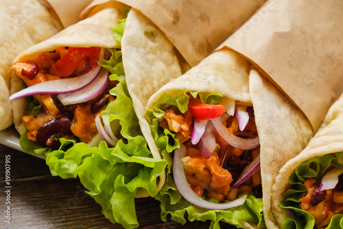 Burrito, Mexican food, flou...