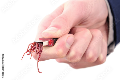 Vászonkép computer security breach due to worm attack from USB flash drive pc hacking