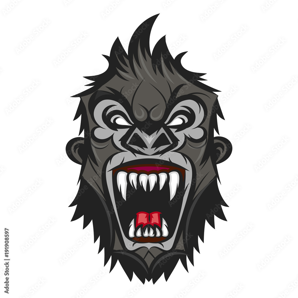 Gorilla head vector