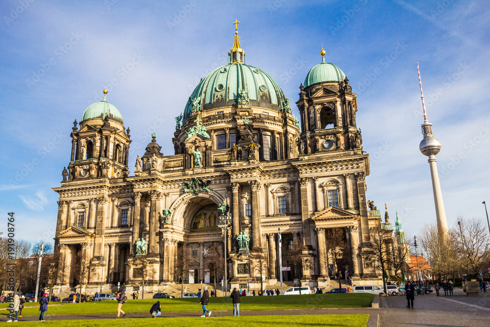 BERLIN, GERMANY - January 6, 2018: Berlin cathedral, Berliner Dom. Sunny day view.