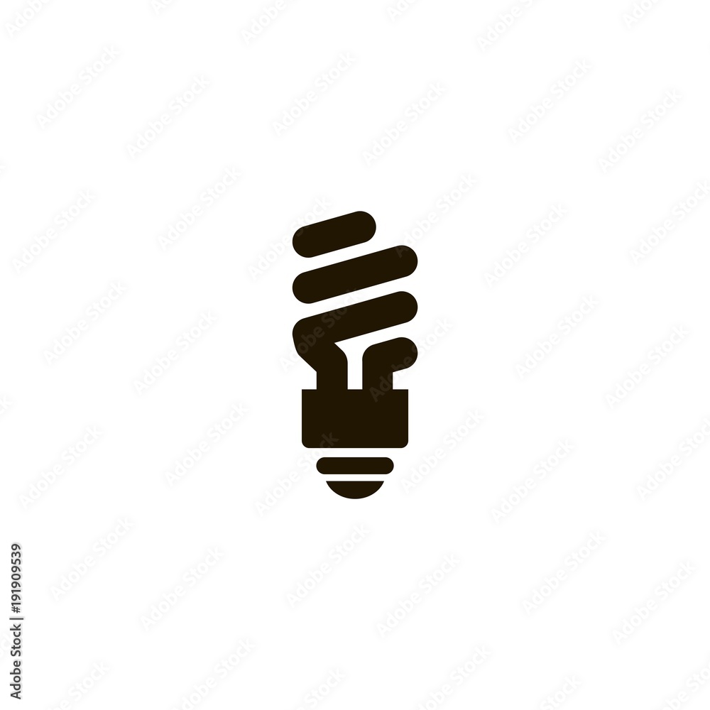 Fluorescent Light Bulb Icon. flat design Fluorescent Light Bulb Icon. flat design