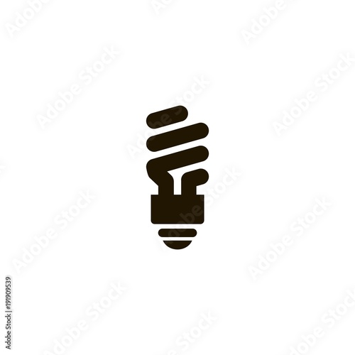 Fluorescent Light Bulb Icon. flat design