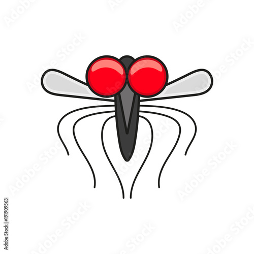 Insect. Mosquito silhouette.