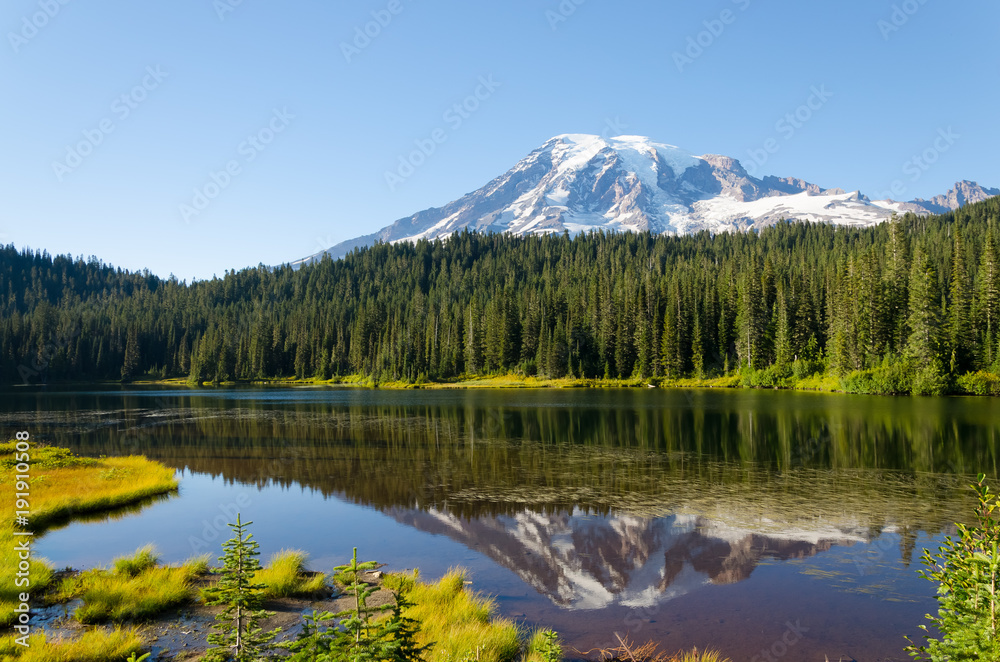Mt Rainier in the lake