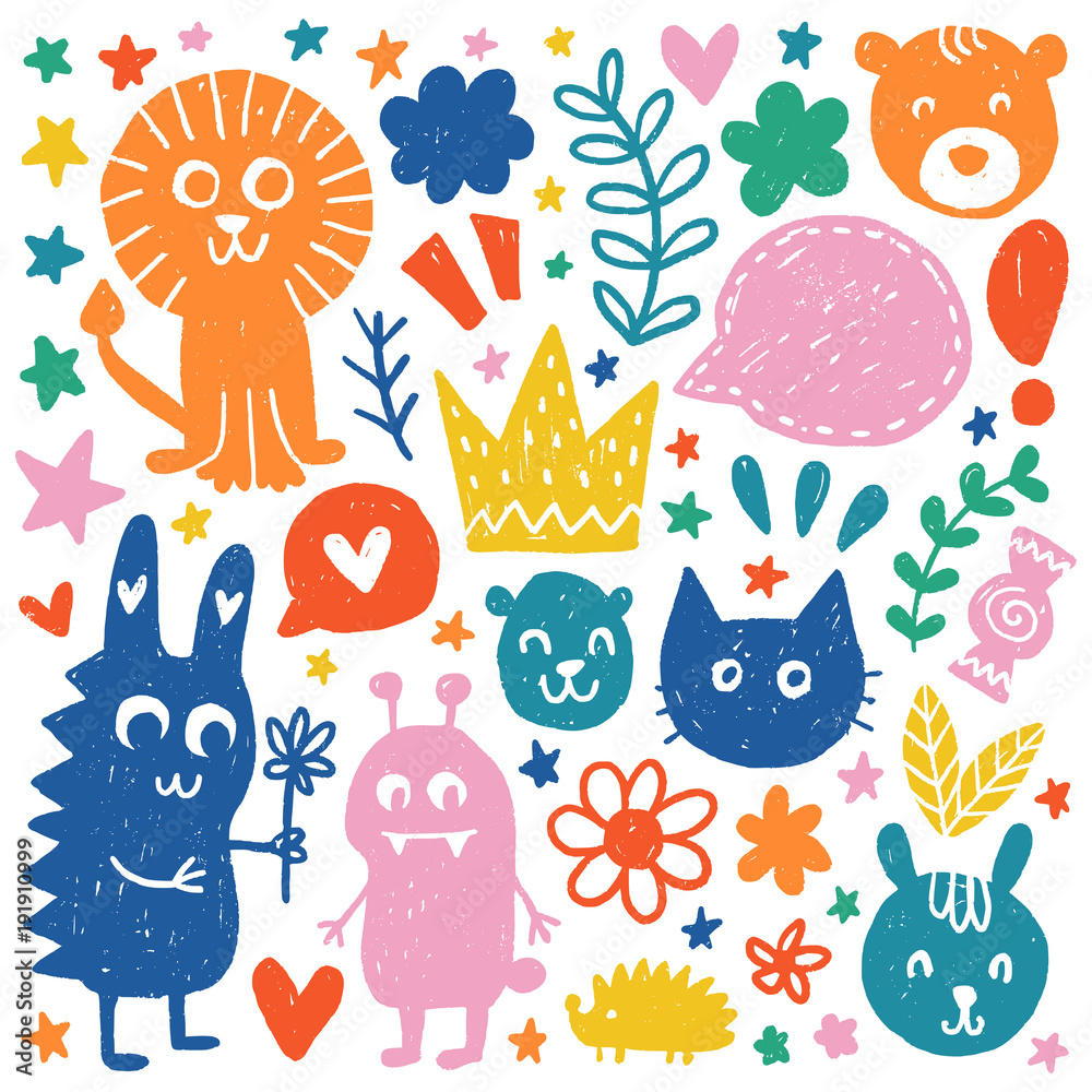 Vector hand drawn animals Vector hand drawn animals