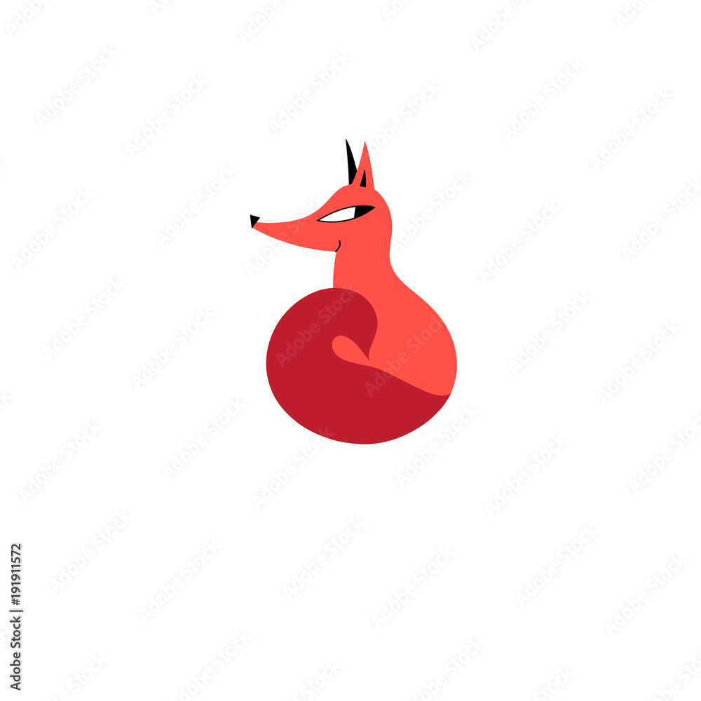 Bright red fox sign Bright red fox sign