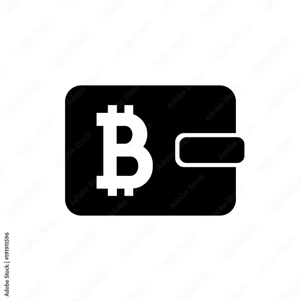Bitcoin wallet icon. Closed money wallet with bitcoin sign. Vector Illustration Bitcoin wallet icon. Closed money wallet with bitcoin sign. Vector Illustration