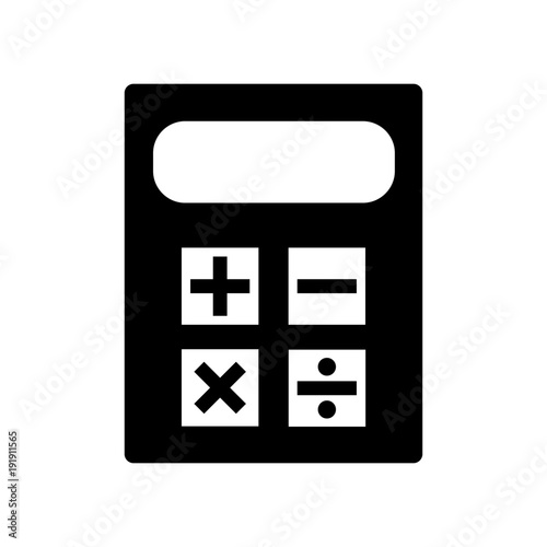 Calculator icon. Pocket calculator with arithmetic operation buttons. Vector Illustration