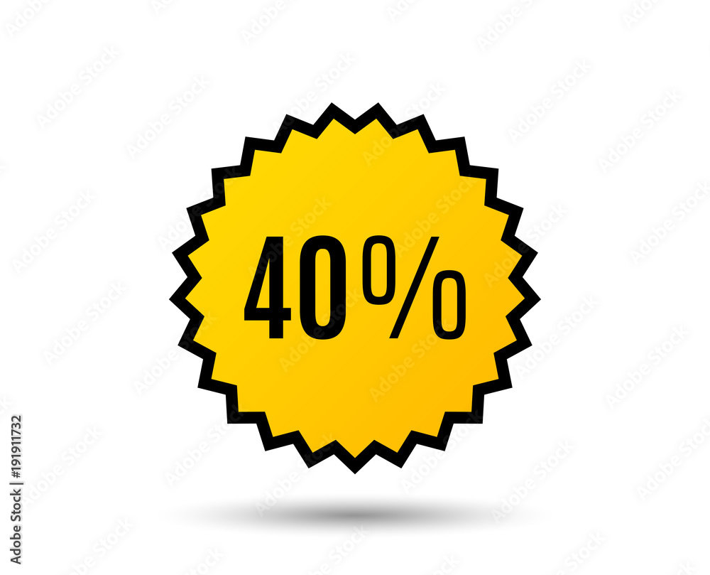 40% off Sale. Discount offer price sign. Special offer symbol. Star button. Graphic design element. Vector 40% off Sale. Discount offer price sign. Special offer symbol. Star button. Graphic design element. Vector