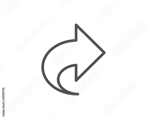 Share arrow line icon. Link Arrowhead symbol. Communication sign. Quality design element. Editable stroke. Vector