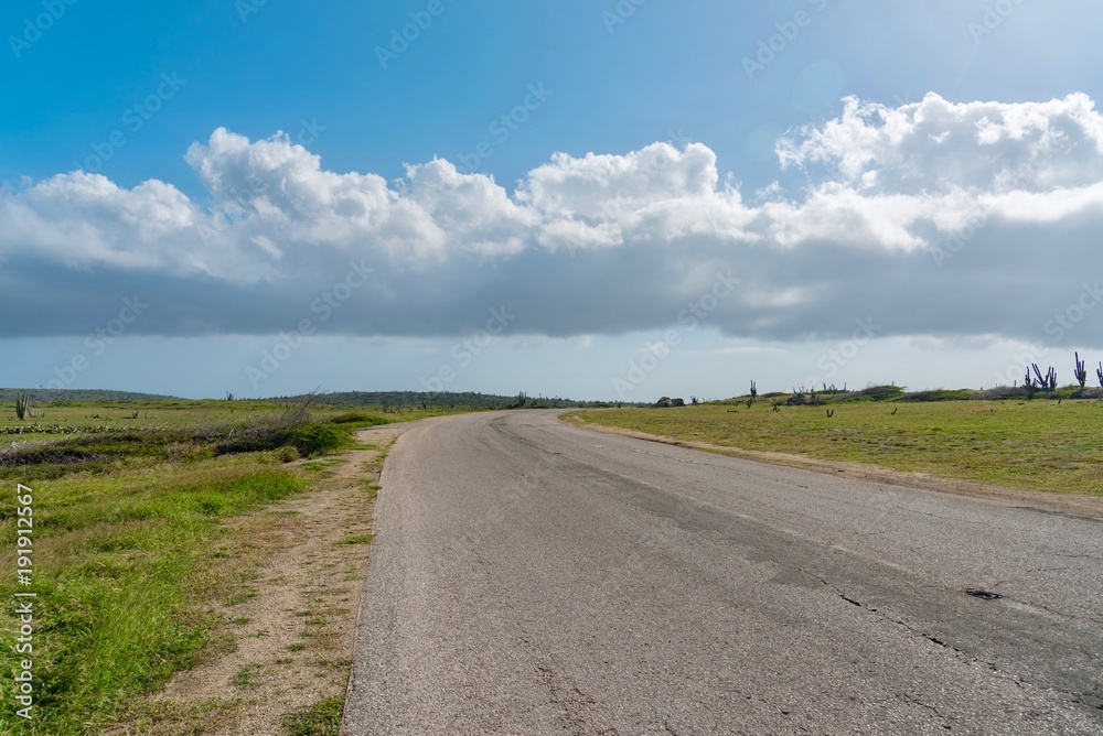 panorama of the Caribbean island of Aruba