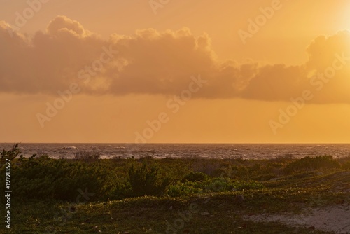 Aruba island tropical beach in the Caribbean sea in the Netherlands Antilles