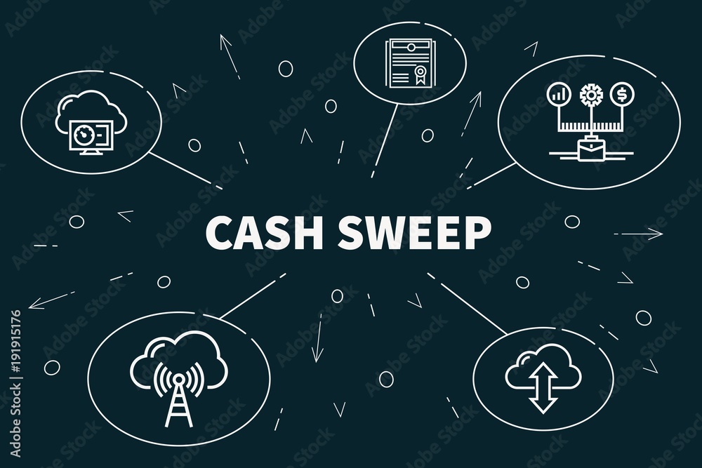 Fototapeta premium Conceptual business illustration with the words cash sweep