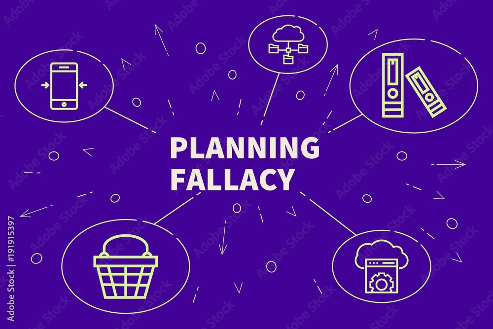 Wall Mural Conceptual business illustration with the words planning fallacy