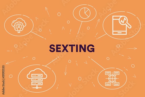 Canvas Print Conceptual business illustration with the words sexting