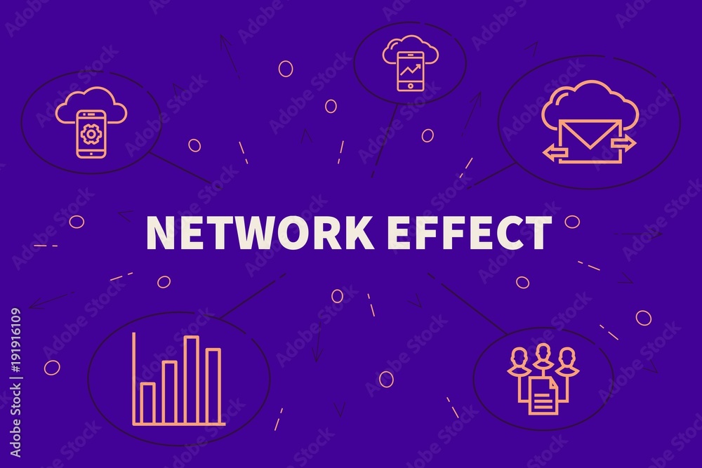 Conceptual business illustration with the words network effect Conceptual business illustration with the words network effect