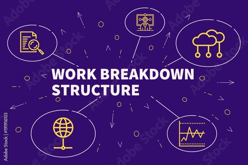Conceptual business illustration with the words work breakdown structure