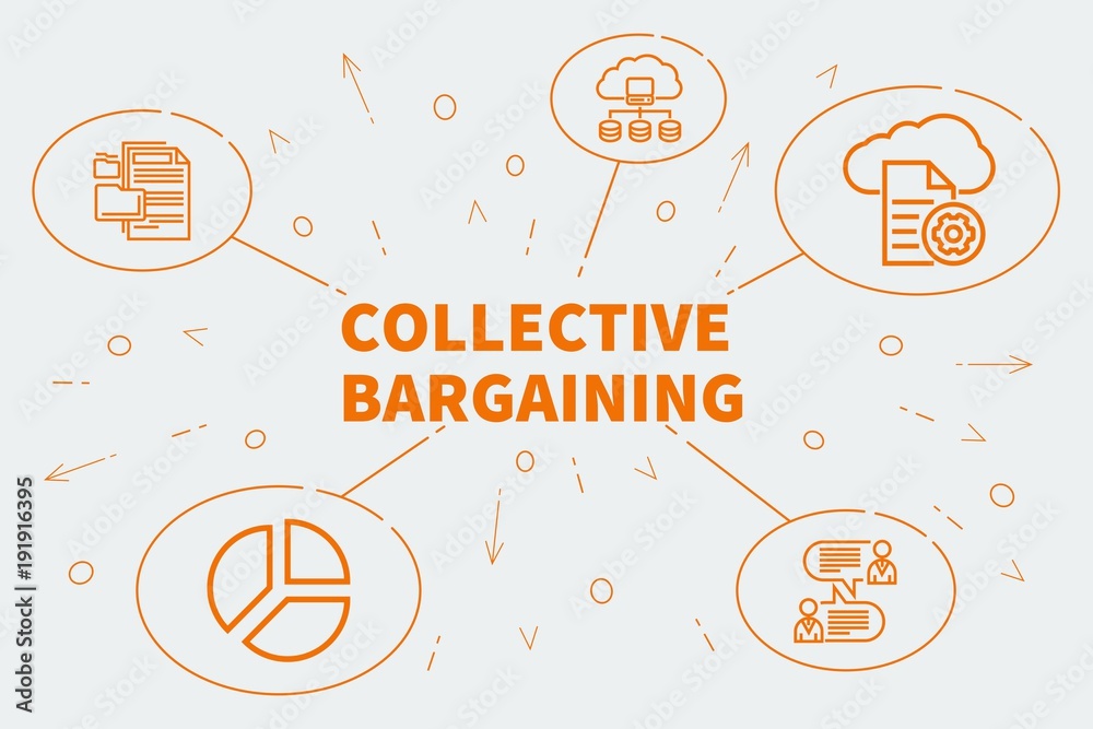 Ταπετσαρία Conceptual business illustration with the words collective bargaining