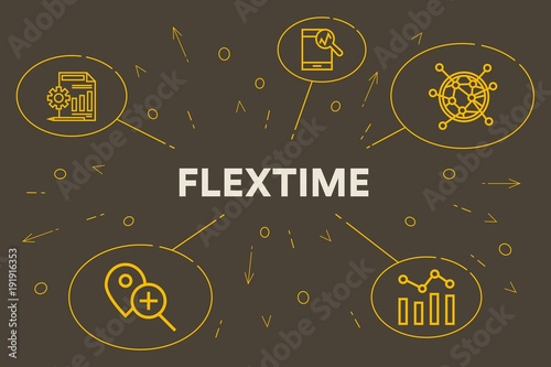 Conceptual business illustration with the words flextime photo